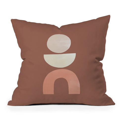 Bohomadic.Studio Boho Geometrics in Terra and Pink Outdoor Throw Pillow