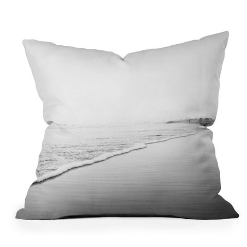 Bree Madden Black And White Beach Print Ombre Shore Outdoor Throw Pillow