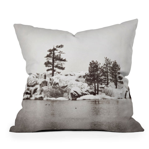 Bree Madden Snowy Lake Outdoor Throw Pillow