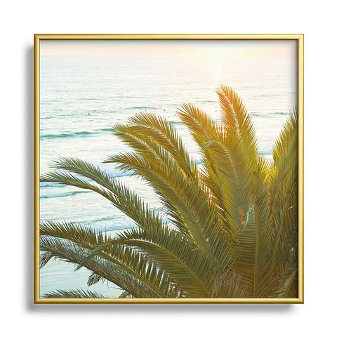 Bree Madden Sun Palm Square Metal Framed Art Print