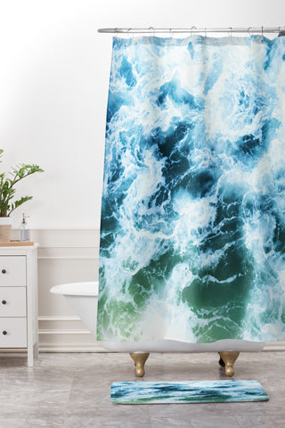 Bree Madden Swirling Sea Shower Curtain And Mat