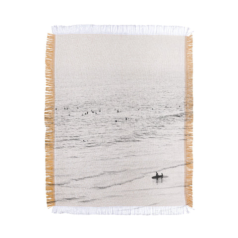 Bree Madden Three Surfers Throw Blanket