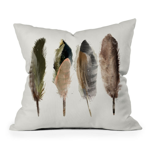 Brian Buckley earth feathers Outdoor Throw Pillow