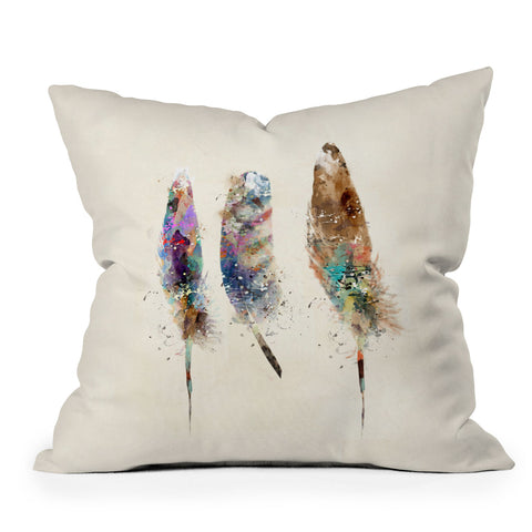 Brian Buckley free feathers Outdoor Throw Pillow