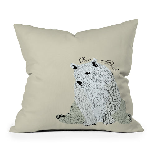 Brian Buckley Grizzly Bear Outdoor Throw Pillow