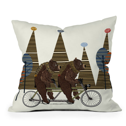 Brian Buckley Grizzly Days Lets Tandem Outdoor Throw Pillow