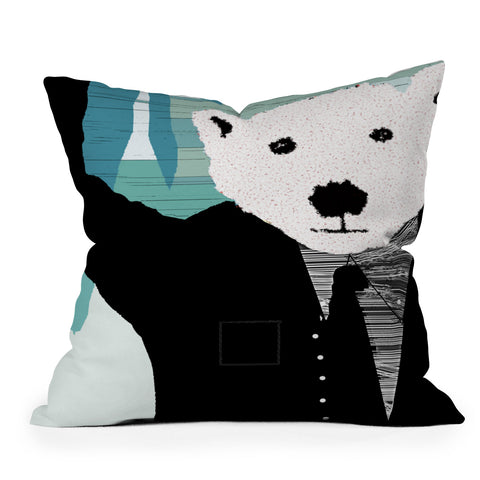 Brian Buckley Mr White Outdoor Throw Pillow