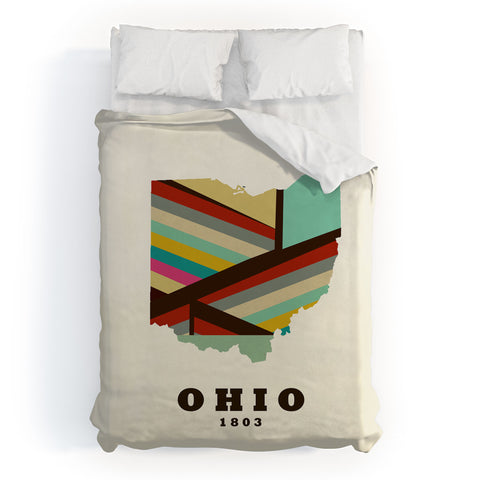 Brian Buckley ohio state map modern Duvet Cover