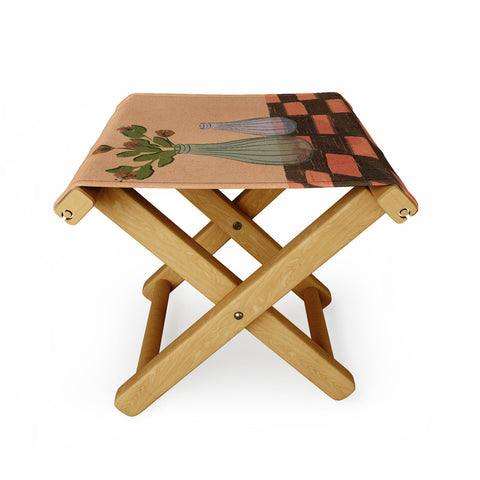 Britt Does Design Checked and Floral Folding Stool