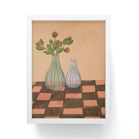 Britt Does Design Checked and Floral Framed Mini Art Print