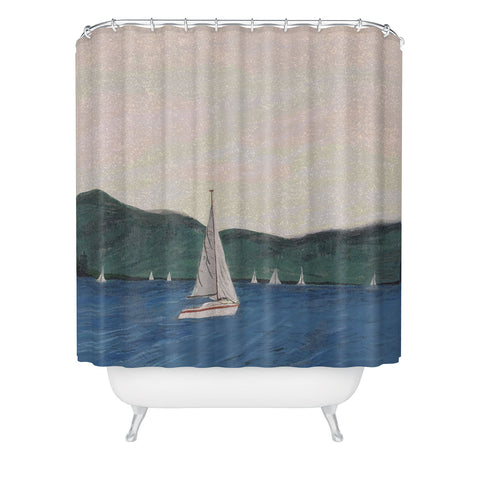 Britt Does Design Sailboats Shower Curtain