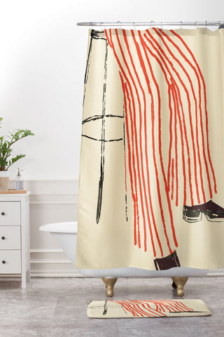 Britt Does Design Stripe Pants Shower Curtain And Mat