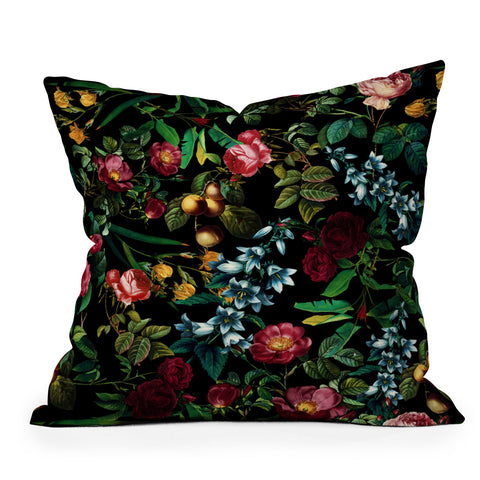 Burcu Korkmazyurek Floral Jungle Outdoor Throw Pillow