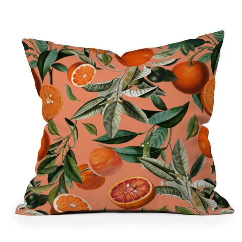 Burcu Korkmazyurek Vintage Fruit Pattern XII Outdoor Throw Pillow