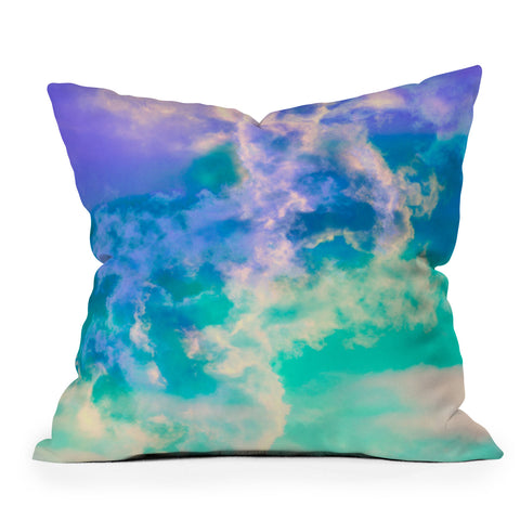 Caleb Troy Mountain Meadow Painted Clouds Outdoor Throw Pillow