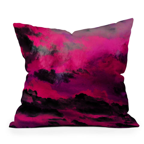 Caleb Troy Raspberry Storm Clouds Outdoor Throw Pillow
