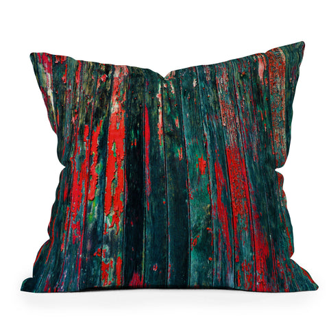 Caleb Troy Red Splinters Outdoor Throw Pillow