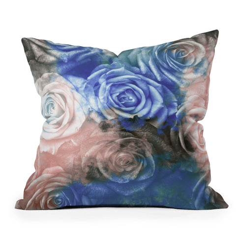 Caleb Troy Wintertide Roses Outdoor Throw Pillow