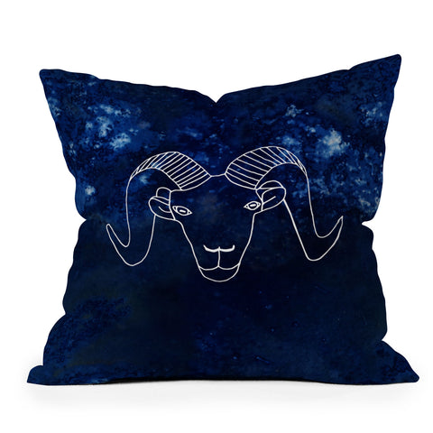 Camilla Foss Astro Aries Outdoor Throw Pillow