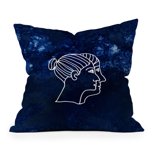 Camilla Foss Astro Gemini Outdoor Throw Pillow