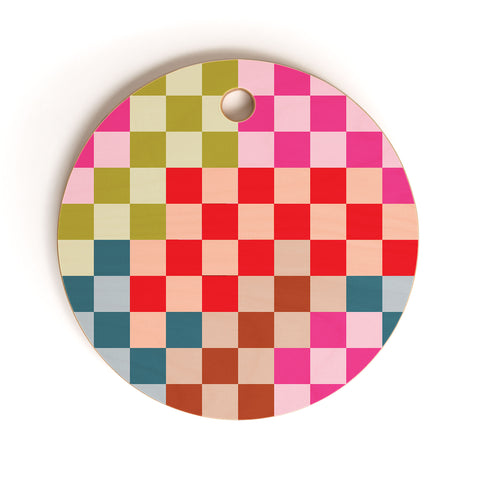 Camilla Foss Gingham Multicolors Cutting Board Round