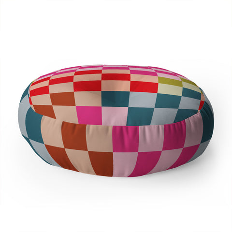 Camilla Foss Gingham Multicolors Floor Pillow Round