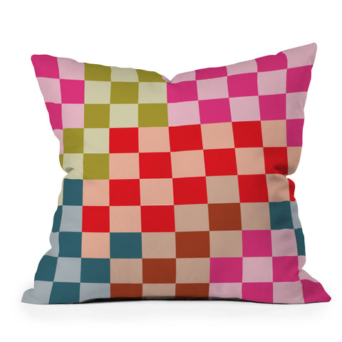 Camilla Foss Gingham Multicolors Throw Pillow