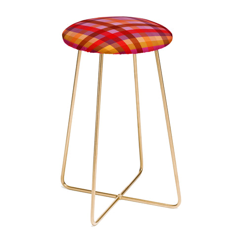 Camilla Foss Gingham Red Counter Stool