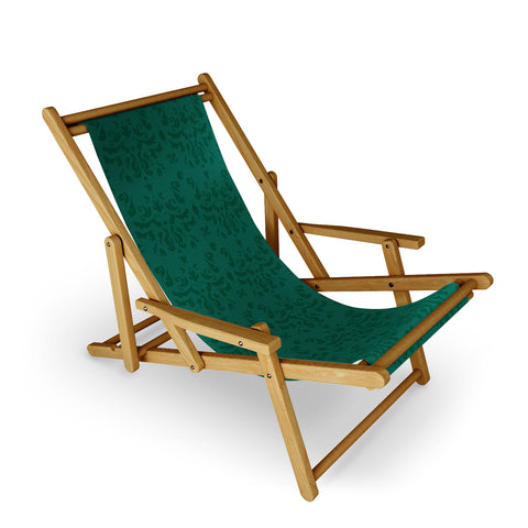 Camilla Foss Modern Damask Green Sling Chair