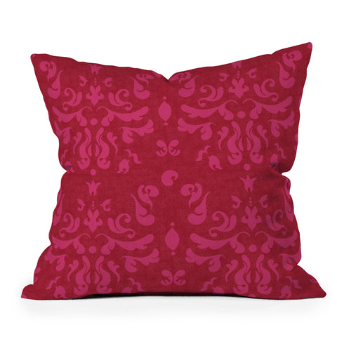 Camilla Foss Modern Damask Pink Throw Pillow