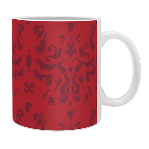 Camilla Foss Modern Damask Red Coffee Mug