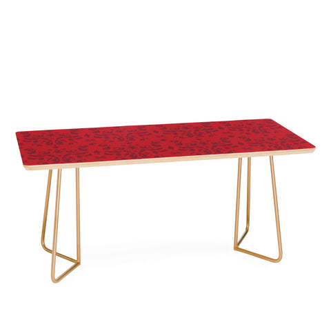Camilla Foss Modern Damask Red Coffee Table