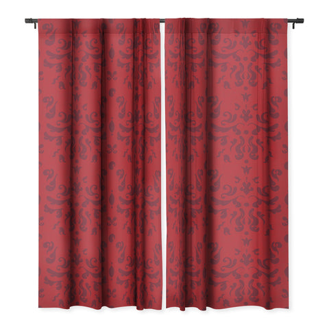 Camilla Foss Modern Damask Red Blackout Non Repeat