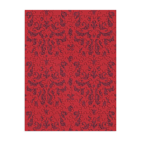 Camilla Foss Modern Damask Red Puzzle