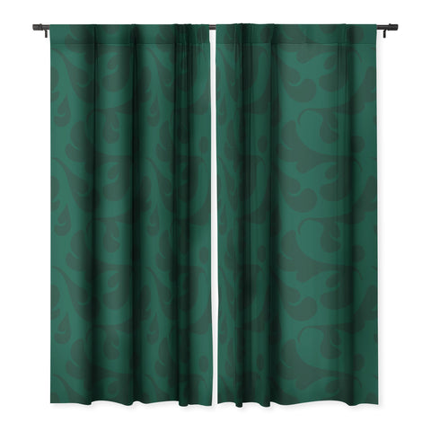 Camilla Foss Playful Green Blackout Window Curtain