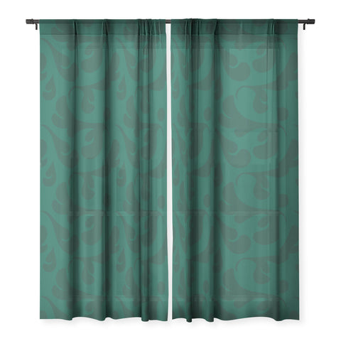 Camilla Foss Playful Green Sheer Window Curtain