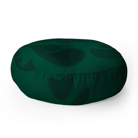 Camilla Foss Playful Green Floor Pillow Round