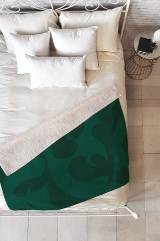 Camilla Foss Playful Green Fleece Throw Blanket