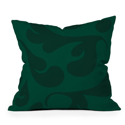 Camilla Foss Playful Green Outdoor Throw Pillow