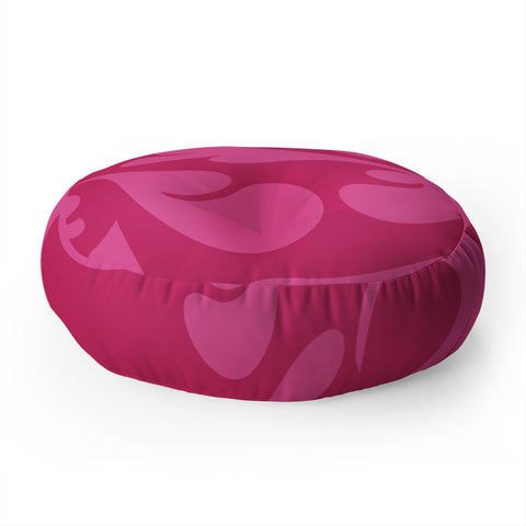 Camilla Foss Playful Pink Floor Pillow Round