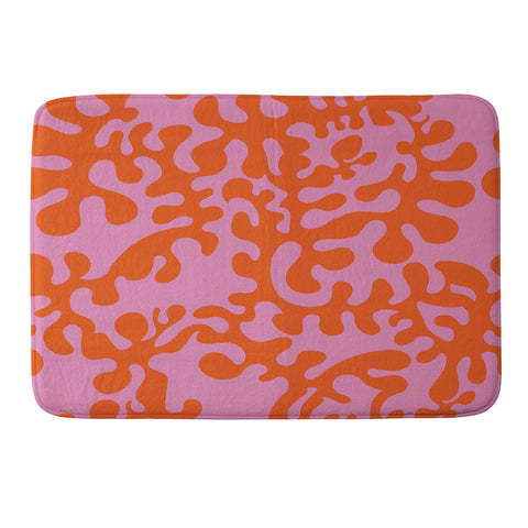 Camilla Foss Shapes Pink and Orange Memory Foam Bath Mat
