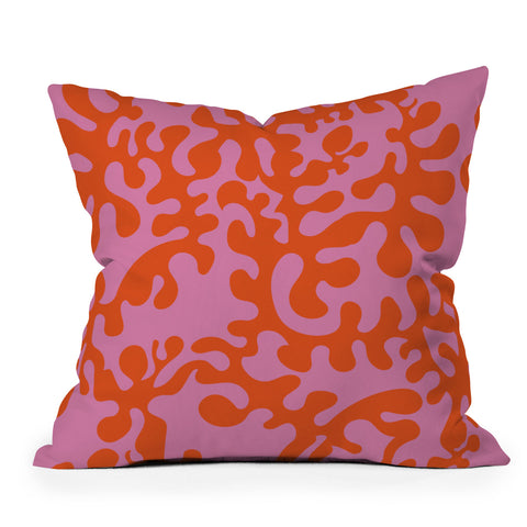 Camilla Foss Shapes Pink and Orange Throw Pillow