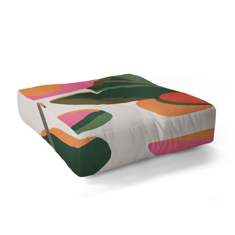 Carey Copeland Abstract Eucalyptus Leaves Floor Pillow Square