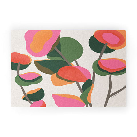 Carey Copeland Abstract Eucalyptus Leaves Welcome Mat