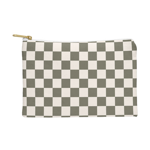 Carey Copeland Checkerboard Olive Green Pouch