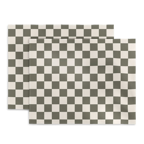 Carey Copeland Checkerboard Olive Green Placemat