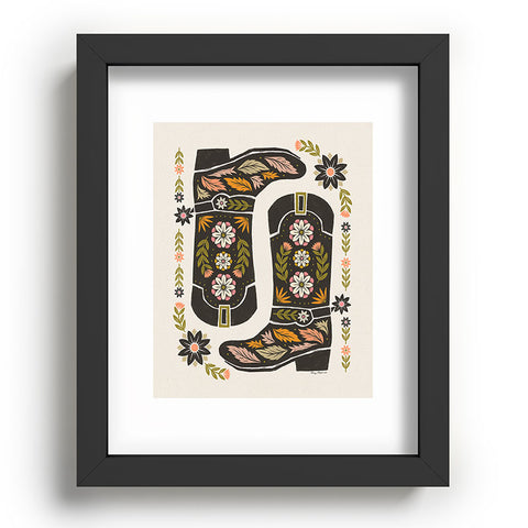 Carey Copeland Cowboy boots and flowers Recessed Framing Rectangle