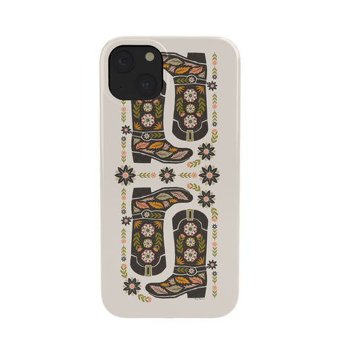 Carey Copeland Cowboy boots and flowers Phone Case
