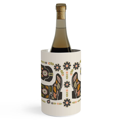Carey Copeland Cowboy boots and flowers Wine Chiller