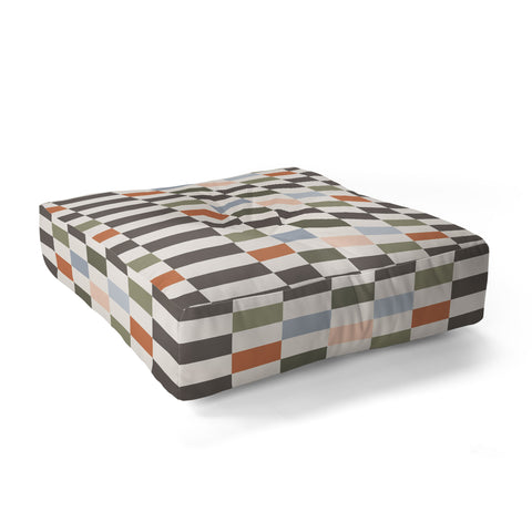 Carey Copeland Fall Checkerboard Floor Pillow Square